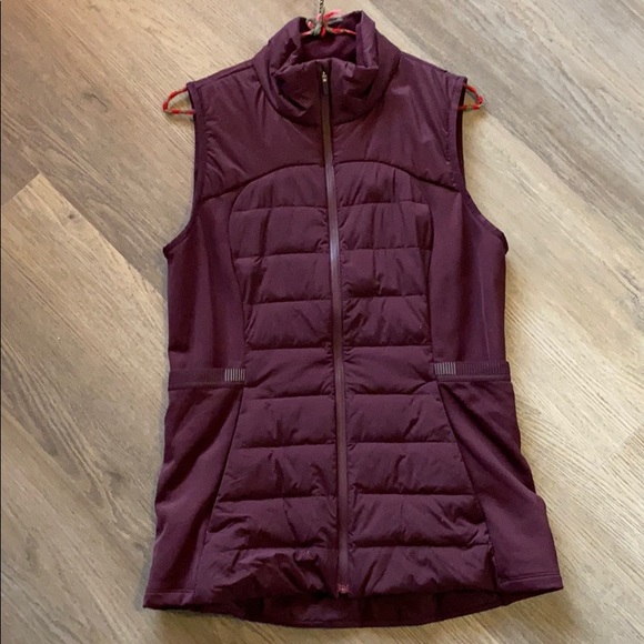 Lululemon Down For It All Vest, eggplant, size 10